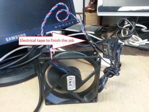 Spliced PC Fan and power adapter